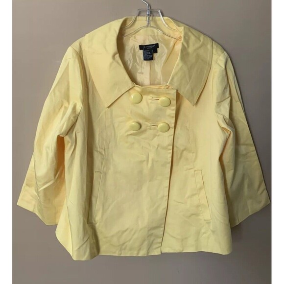 Sandro Sportswear Sz Large Yellow Blazer Jacket Spring Mod Retro Buttons NWOT A4 - Picture 1 of 6